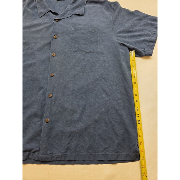 Paradise Collection Men's Blue 100% Silk Button Up Camp Shirt. Size XXL - Picture 8 of 9